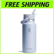 Durable 32 Oz Stainless Steel Bottle with Flex Straw Cap for Cold Drinks