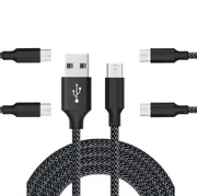 Catzon 1M 2M 3M 5Packs Micro USB Cable Nylon Braided W Phone Cable Fast Charger Cable USB Cord -Black Gray