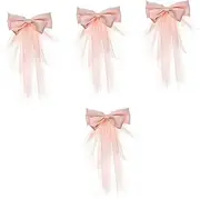 [LIFKOME] Bridal Bow Veil Door Hook Curtain Rod Collapsible Records Matte Artificial Decoration Tins Decors Rhinestone Party Bridal Shoe Clip Head Banknote Wedding Jewelry Cloth Pink