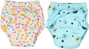 GLEAVI 6-Layer Cotton Baby Diapers Waterproof Training Pants Easy On/Off Baby Learning Pants 2PCS M Money-Saving Option