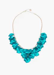 [Taking Shape] Taking Shape Petal Leaf Statement Necklace in Teal - Women's Accessories Teal