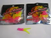 Leland Lures Crappie Magnets 2 packs 30 pc total pink/chart
