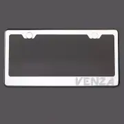 Mirror Chrome License Plate Frame VENZA Laser Engraved Metal Screw Cap (for: Toyota)