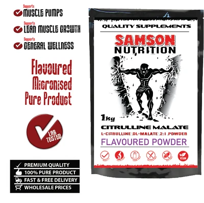Citrulline Malate Powder 1kg, Strawberry Flavour, Quality Amino Acid