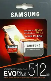 New Samsung EVO Plus 512GB Micro SD Memory Card W/ Adapter