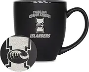 Rico Industries NCAA Texas A&M–Corpus Christi Islanders 15oz Laser Engraved Matte Black Ceramic Bistro Mug - for Hot or Cold Drinks