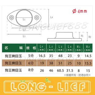 👉附發票 狗王目玉 304#不鏽鋼白鐵管/圓管/白鐵吊桿/DIY吊桿專用固定目玉 5分/6分/8分