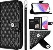 Compatible with Samsung Galaxy S23 Ultra 5G Case,Compatible with Samsung Galaxy S23 Ultra 5G Magnetic Clasp Flip Stand Cover Black