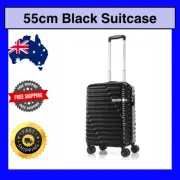 American Tourister Sky Bridge 55cm Black Hardcase Luggage Suitcase Travel Bag AU