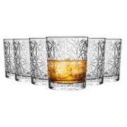 Lounge Vintage Cut Glass Whiskey Tumblers 275ml DOF Whiskey Cups Glasses