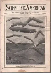 MAG: Scientific American 8/16/1913-zeppelin crash cover-100+ years old-G/VG