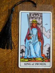 KING OF SWORDS Bookmark RWS Plaid back Tarot Deck Card New Xmas Gift Oracle AIR