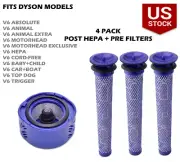 4 Pack Pre Motor, Post HEPA Filters For Dyson DC58 DC59 V6 DC62 Cordless Vacuum