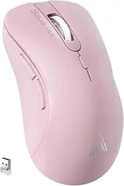 SOLAKAKA SM66 Pink Silent Dual Mode 2.4GHz Wireless Mouse, Adjustable 4200 DPI,Rechargeable Wireless Computer Mouse for PC Mac Laptop, Desktop