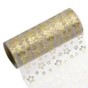 6" Gold Glitter Tulle Ribbon Rolls Shimmer Star Fabric 10 Yards, Grey