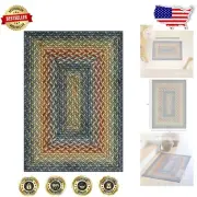 Bohemian Braided Area Rug - Washable, Non-Slip Carpet for Entryway 2'6 x 3'10