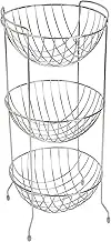 Embassy Fruit & Vegetable Rack, Round, 4-Tier, 27x87 cms, Stainless Steel (Multipurpose Kitchen Storage Rack/Shelf)