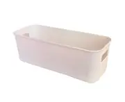 Storage Box with Handle Large Capacity PP White Rectangle Organizer Holder Home Supplies