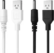 2 Pcs Charger for Fairywill Toothbrush USB Cable Charger Cord DC 3.5 x 1.35mm Jack Replacement Charging Cable for DC 5V Electric Toothbrush Compatible With Fairywill/Bitvae/Seago/7AM2M, 1M