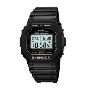【CASIO 卡西歐】G-SHOCK 黑色運動電子錶 DW-5600E-1VDF