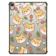 iPad Air 11-inch (M2/M3) iPad Impact Case Shiba Inu with Red Tulip - Cute Dog with Flowers in the Garden