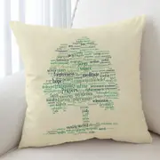 Positive Mood Words Tree Cushion Cover