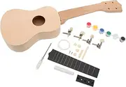 Totority Crafted Boys and Girls Ukulele Kit Diy Assembly Kit Unpainted Wooden Instrument for Music Learning