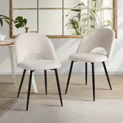 Oikiture 2PCS Dining Chairs Sherpa White