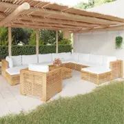 12 Piece Garden Lounge Set with Cushions Solid Teak Wood vidaXL