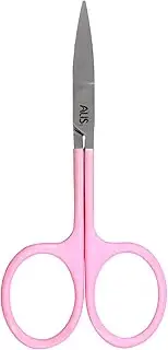 Alis Stainless Steel Hair Trimming Scissor | Mini Scissor | Beard | Moustaches | Eyebrow, Nose Hair Trimming Scissor For Men and Women Pink Scissor (Pink Trimming Scissor)