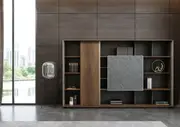 DreasyTech Knight Bookcase Display Bookshelf Unit 2.8M Cabinet Shelf Brown Oak