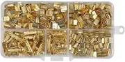 Hxyrxib 500Pcs U Shape Copper Ring Terminals Crimp Kit Non-Insulated Assortment Cable Wire Spade Electric Butt Connector 454TABC