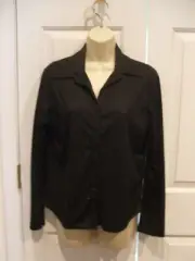NWT FASHION BUG BLACK WITH GOLD FLECKS BUTTON FRONT TOP SIZE MEDIUM