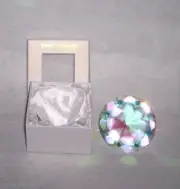 Large Oleg Cassini Crystal Iridescent Rainbox Paperweight NIB
