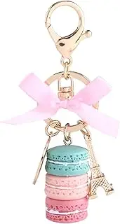 Colorful Alloy Keychain, Mini Macaroon Cute Eiffel Tower Keychain Keyring Bag Pendant Car Charm Decoration Accessory for Car Key Handbag (Green)