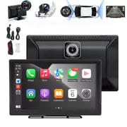 9" Car Stereo Bluetooth FM Head Unit Touch Radio with Front /Rear Reverse Camera