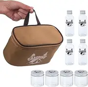 Jars, 8 Count - Picnic Condiment Containers, Outdoor Bottle Clear, Lightweight Safety Jars with Carry Bag for Camping, BBQ