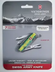 Victorinox Dorado Green Classic Swiss Army knife. NIP custom print #3702