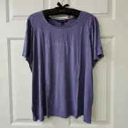 Womens Tommy Hilfiger 1X T-Shirt Top Size 1X FLUTTER SLEEVE Purple NWT $59