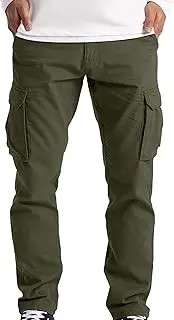 [Maiyifu-GJ] Casual Cargo Pants for Men Lightweight Multi Pockets Hiking Sweatpants Athletic Running Joggers Trousers