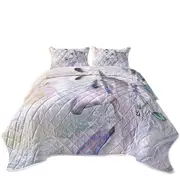 Winter Solstice Dazzling Native American White Horse Coverlet