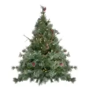 Northlight 3' x 28" Country Mixed Pine Artificial Christmas Wall Tree - Clear