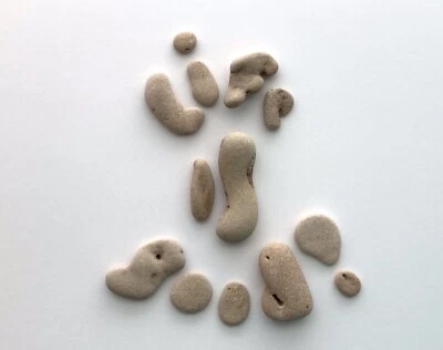 Natural Letter Shaped Rocks LIFE IS GOOD! Beach Stones Word pebble craft art Hag