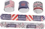 KITANDOVE Stars Stripes Wristband Pack 15pcs Slap Bands for Patriotic Celebrations Independence Day Toys