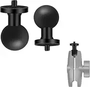 2PC 1" Ball Mount Adapter with 1/4"-20 Threaded Stud for Insta360 One X3, X2, X, R, RS, GO 2, GoPro Hero, Compatible with RAM Ball Head Mounts B Size Double Socket Arm