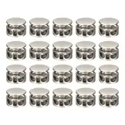 30pcs Metal Spring Cord Locks Fastener Toggles Stopper Pearl Nickel