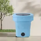 H (Blue US Plug)Portable Washing Machine Mini Foldable Washer 8.5L Deep