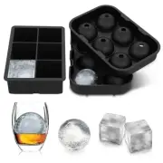 Large Ice Cube Maker Ball Round PP Tray Sphere Whiskey Silicone Mold Cocktails
