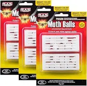 [3PK] SAS Pest Control Moth Balls, Simply Place in Draws and Storage Areas, Natural and Effective Moth Repellent Balls for Clothes, Closet, and Storage, Safe for Children and Pets