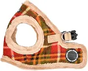 [Puppia] Norman Vest Dog Harness Step-in Warm Winter Checkered Pattern for Small and Medium Dog, Beige, Small